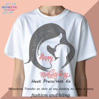 Großhandelspreis Glitzernde Cheer-Strass-Transferaufkleber für Muttertags-T-Shirts