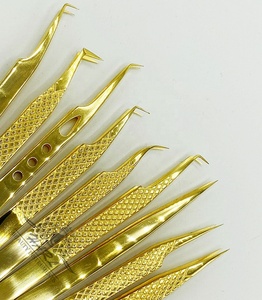 Kit de pinzas de extensión de pestañas con punta puntiaguda de acero inoxidable con diseño antimagnético, herramientas de maquillaje de etiqueta privada de 10mm de longitud - Product Image 6