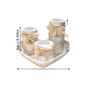 Juego de Portavelas de Madera con Forma de Corazón Estilo Antiguo <span class=keywords><strong>Wang</strong></span> <span class=keywords><strong>Sheng</strong></span>, Decoración de Aromaterapia, Portavelas para Velas de Té, Varios Tamaños - Product Image 5