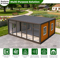 Maison conteneur préfabriquée modulaire de 20 pieds avec structure en acier galvanisé, maisonnette portable pour gîte, bureau, cabane, supermarché, moderne