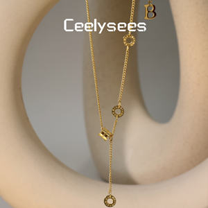 قلادة فرنسية فاخرة كلاسيكية رفيعة للنساء، سلسلة تيتانيوم أنيقة وعصرية، هدية راقية للترقوة - Product Image 2