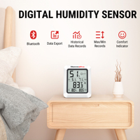 Termometer Higrometer Digital Nirkabel Thermopro TP350 untuk Ruang Tamu dengan Layar LCD, Alat Pengukur Suhu dan Kelembapan