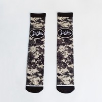 Chaussettes de sport en coton de haute qualité avec logo personnalisé imprimé, épaisseur standard, design décontracté, imprimé camouflage, pour hommes et femmes