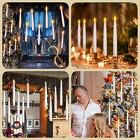 Bougies LED électriques sans flamme OTHC ML01, lot de 12, alimentées par piles, avec télécommande et effet de flamme vacillante, baguette magique pour usage extérieur