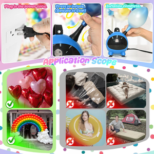 Inflador de Globos Eléctrico Portátil, Soplador de Aire con Kit de Arco y Guirnalda de Globos para Decoración de Fiestas - Product Image 4