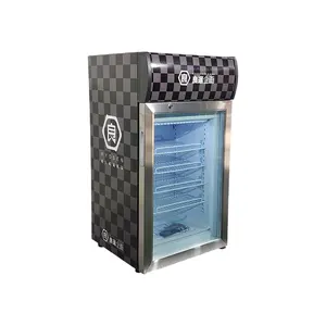 Meisda 50l freezer comercial com adesivo e moldura de porta de aço inoxidável