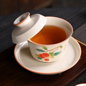 Juego de té de porcelana Kung Fu con tapa, forma redonda, caja de regalo empresarial, vajilla de cerámica portátil para uso comercial - Product Image 2