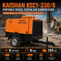 Compresseur d'air à vis diesel portable KAISHAN KSCY-330/8 9,2 m³/min 8 bars, remorquable pour le forage de roches, l'exploitation minière et la construction