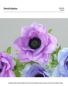 Fleurs de pavot artificielles faites à la main en gros, tiges de pavot de soie au toucher réel, en vrac pour la décoration de mariages, la fête des mères, fournitures pour fleuristes - Product Image 6