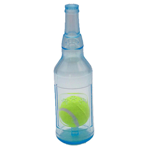Chiot bouteille forme jouets grinçants chien jouet à mâcher en caoutchouc souple jouet pour animaux de compagnie formation balle de Tennis à l'intérieur - Product Image 1