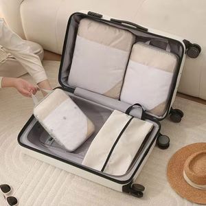Compression Packing <b>Cubes</b> 4pcs Sets Expandable Storage Travel Luggage Organizers Bags - Product Image 4