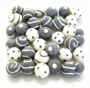 Boules de feutre en <span class=keywords><strong>laine</strong></span> teintes à la main, pompons uniques à pois en spirale, guirlande personnalisée et accessoires de photomaton, fournitures artisanales - Product Image 2
