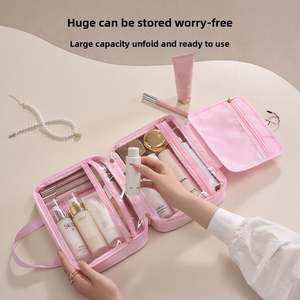 Sac de toilette de voyage imperméable à grande capacité pour femme, sac de rangement pour cosmétiques, organisateur de compartiments, sac à maquillage - Product Image 2