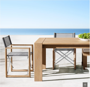 Juego de Mesa y Sillas de Comedor Rectangular de Madera Maciza de Diseño Moderno Americano <span class=keywords><strong>MARBELLA</strong></span> para Exteriores, para Sala de Estar, Hotel, Villa - Product Image 3