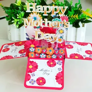 무료 메시지 카드로 만든 새로운 LOVE YOU MOM 크로스 보더 폭발적인 3D 어머니의 날 스테레오 박스