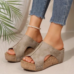 Sandales d'été sportives à plateforme pour femmes, grande taille, à bout ouvert, en PU, avec semelle extérieure en caoutchouc, pour l'extérieur - Product Image 2