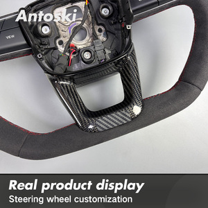 Volante Deportivo Personalizado de Fibra de Carbono y Gamuza Negra para Modelos <span class=keywords><strong>Audi</strong></span> A3, A4, A5, A6L, A8, Q5, Q7, Q8, <span class=keywords><strong>TT</strong></span> B8, B9, C8 - Product Image 5