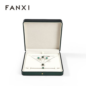 FANXI - Joyero Grande de Terciopelo, Caja de Joyería de Diseño de Lujo, Estuche para Anillos de Cuero PU - Product Image 5