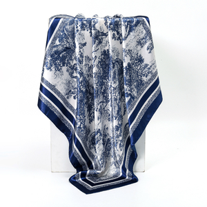 Foulard carré en satin imprimé numérique motif animalier haut de gamme pour femme, 90x90cm, de luxe, décoratif, pour le cou, vente en gros - Product Image 5