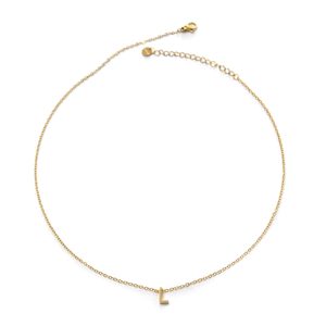 Collier avec pendentif initial L en acier inoxydable 316L plaqué or PVD pour femmes, bijoux tendance - Product Image 2