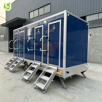 Remorque de toilettes mobiles Goeasy, structure de toit renforcée, résistante au vent, pour activités extérieures en plein champ