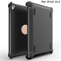Casing Pelindung Anti Benturan TPU+PC untuk iPad Mini 2 3 4 5 6 9.7 7 8 9 10.2 10 11 10.9 Inch dengan Pelindung Layar PVC dan Klip Belakang Hitam