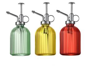 <span class=keywords><strong>Arrosoir</strong></span> en verre à une main pour pulvérisateur d'intérieur en verre 6in Vintage Stripe Glass Plant Mister With Bronze Plastic Top Pump - Product Image 3