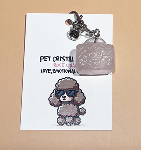 Piedra de cristal natural para mascotas, guardián talismán de energía, bolsa de gemas Reiki, colgante de Collar para mascotas, adornos de la suerte para la curación de perros y gatos - Product Image 5