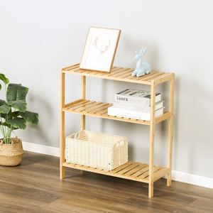 Modern 3-Tier Bamboo Storage Shelf <b>Freestanding</b> Shelving <b>Unit</b> for Bathroom Balcony & <b>Kitchen</b> - Product Image 2
