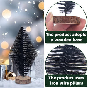 Petites décorations d'arbre de Noël pour Amazon Micro paysage mise en page losange Mini pin aiguille arbre ornements en sisal et PET - Product Image 3