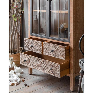Traditional Artisan Wooden <b>Sideboard</b> With Elegant Carvings And Ample Storage Space For Dining Room Furniture - Product Image 2