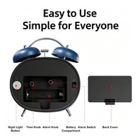 Moderner Minimalistischer Digitaler Schreibtisch-Wecker Geräuschloser Metall-Tischuhr mit Batteriebetrieb Individuelles Logo Geschenk für Schlafzimmer Wohnzimmer
