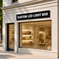 Enseigne lumineuse LED personnalisée pour devanture de magasin, boîte à lumière mince, signalétique lumineuse pour commerce, panneau publicitaire
