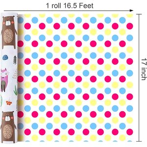 Papel de Regalo Reversible con Tema de Animales del Bosque, 17 Pulgadas x 16.5 Pies, Papel Ecológico para Manualidades - Product Image 4