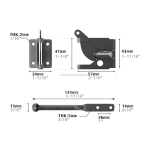 Loquet en acier noir à verrouillage automatique, design moderne, pour usage extérieur, taille personnalisée, installation facile, pour portail <span class=keywords><strong>de</strong></span> piscine et <span class=keywords><strong>de</strong></span> <span class=keywords><strong>jardin</strong></span>, en stock - Product Image 2