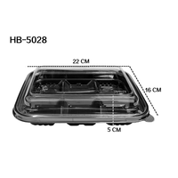 Boîte de dessert en PET transparent de qualité alimentaire à 6 compartiments pour fruits frais, gâteaux, salades, sushis - Vente en gros
