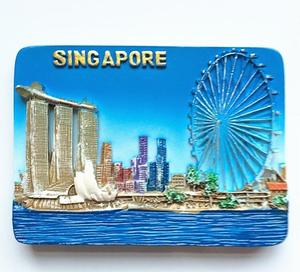 Mode mignon décoration de la maison aimants de réfrigérateur en résine personnalisés du monde entier souvenirs de tourisme démissionner aimant de réfrigérateur singapour - Product Image 4