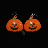 Boucles d'oreilles pendantes LED clignotantes en forme de grande citrouille Jack O'Lantern, bijoux de fête d'Halloween, accessoires de cosplay effrayants