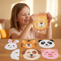 Masques en tissu pour enfants, taille personnalisée, 100% coton pur, imprimés avec des animaux amusants et mignons, avec couleur personnalisée pour le visage des enfants