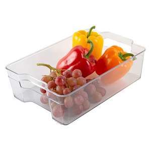 Transparent Rectangle Storage Box For Fridge Fruit Vegetable Preservation Kitchen Organizer Large And Small Size - Product Image 1