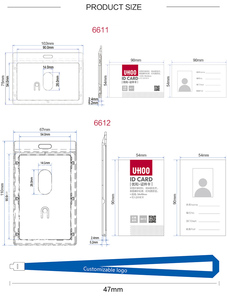 UhooハードプラスチックIDカードホルダービジネス学生展示会IDカード名バッジホルダーストラップIDカードホルダー付き - Product Image 2