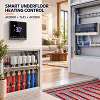 Système de contrôle intelligent programmable pour chauffage par le sol AC8300 TL43 AC9200 WiFi Tuya avec écran tactile pour chaudière électrique, à eau ou à gaz