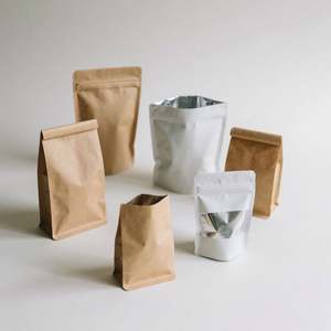 Bolsas de Papel Kraft Marrón Ecológicas Personalizadas, Biodegradables, Reciclables, de Grado Alimenticio, con Cierre y Logotipo Personalizado - Product Image 1