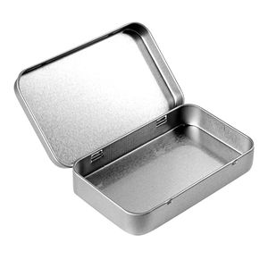 Latas rectangulares vacías portátiles, caja de almacenamiento para el hogar, tapa con bisagras, lata de Metal para pendientes de llaves de caramelo - Product Image 4