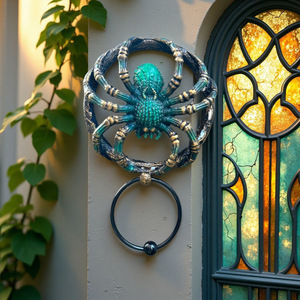 Spider Shaped Resin Door Ring <b>Decorative</b> Antique Style For Door Handle <b>Retro</b> Design Easy Installation - Product Image 2
