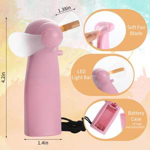 Kipas lampu LED kustom Mini portabel, kipas baterai pesan kustom LED genggam untuk hadiah promosi suvenir pesta - Product Image 3