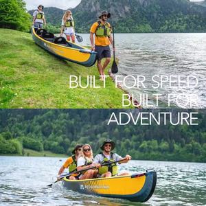 Canoë à trois places entièrement brossé à <span class=keywords><strong>haute</strong></span> <span class=keywords><strong>pression</strong></span> Tomahawk, équipé d'une pompe à air <span class=keywords><strong>haute</strong></span> <span class=keywords><strong>pression</strong></span> bidirectionnelle et d'un sac à dos à fermeture éclair - Product Image 3