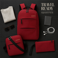 Set Ransel Oxford Custom Anti Air dengan Pengisian Daya USB, Tas Komputer, Tas Sekolah, Tas Perjalanan untuk Unisex