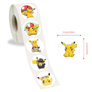 Rouleau d'autocollants <span class=keywords><strong>Pikachu</strong></span> 500 pièces/rouleau, décalcomanies de récompense pour enfants, bricolage, journal, artisanat scolaire - Product Image 3