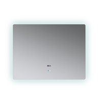 Miroir de salle de bain LED sans cadre de luxe, anti-buée, rétroéclairé, intelligent, avec capteur tactile, horloge et affichage de la température